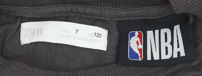 Zara Boys Black NBA Brooklyn Nets Long Sleeve Pullover Jumper 7 Years