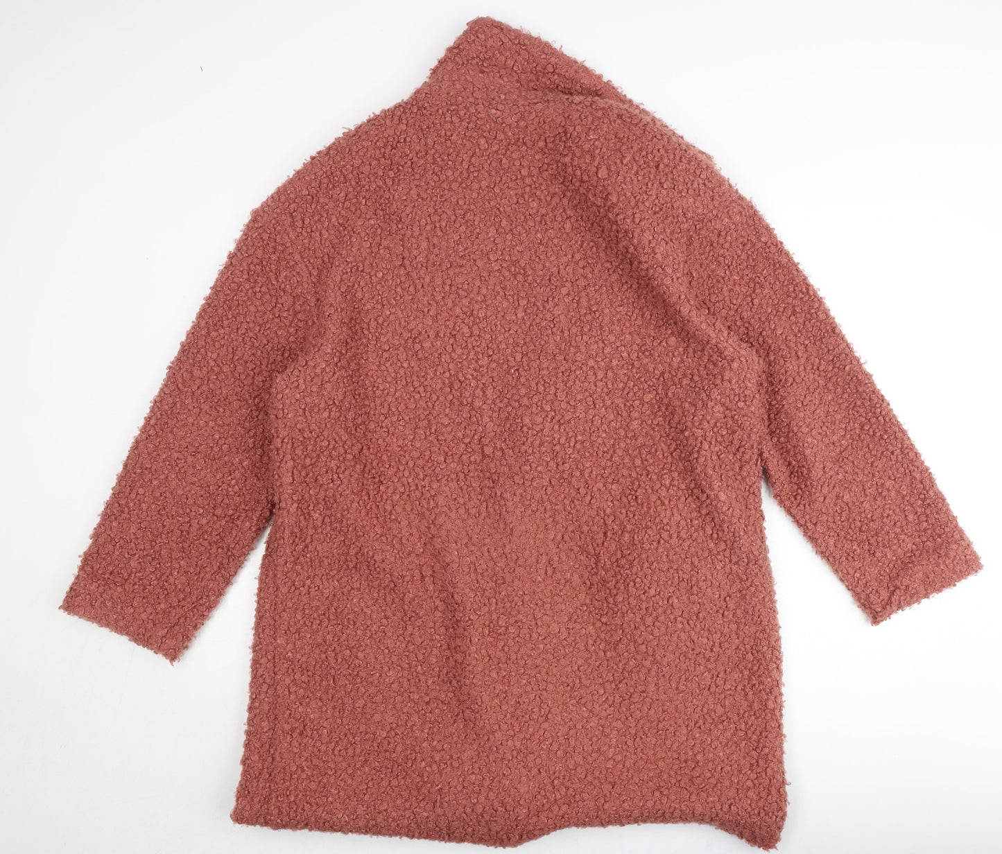 Marks and Spencer Women Pink Coatigan Size M Mid-Length Open Jacket