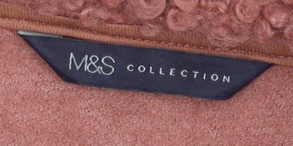 Marks and Spencer Women Pink Coatigan Size M Mid-Length Open Jacket