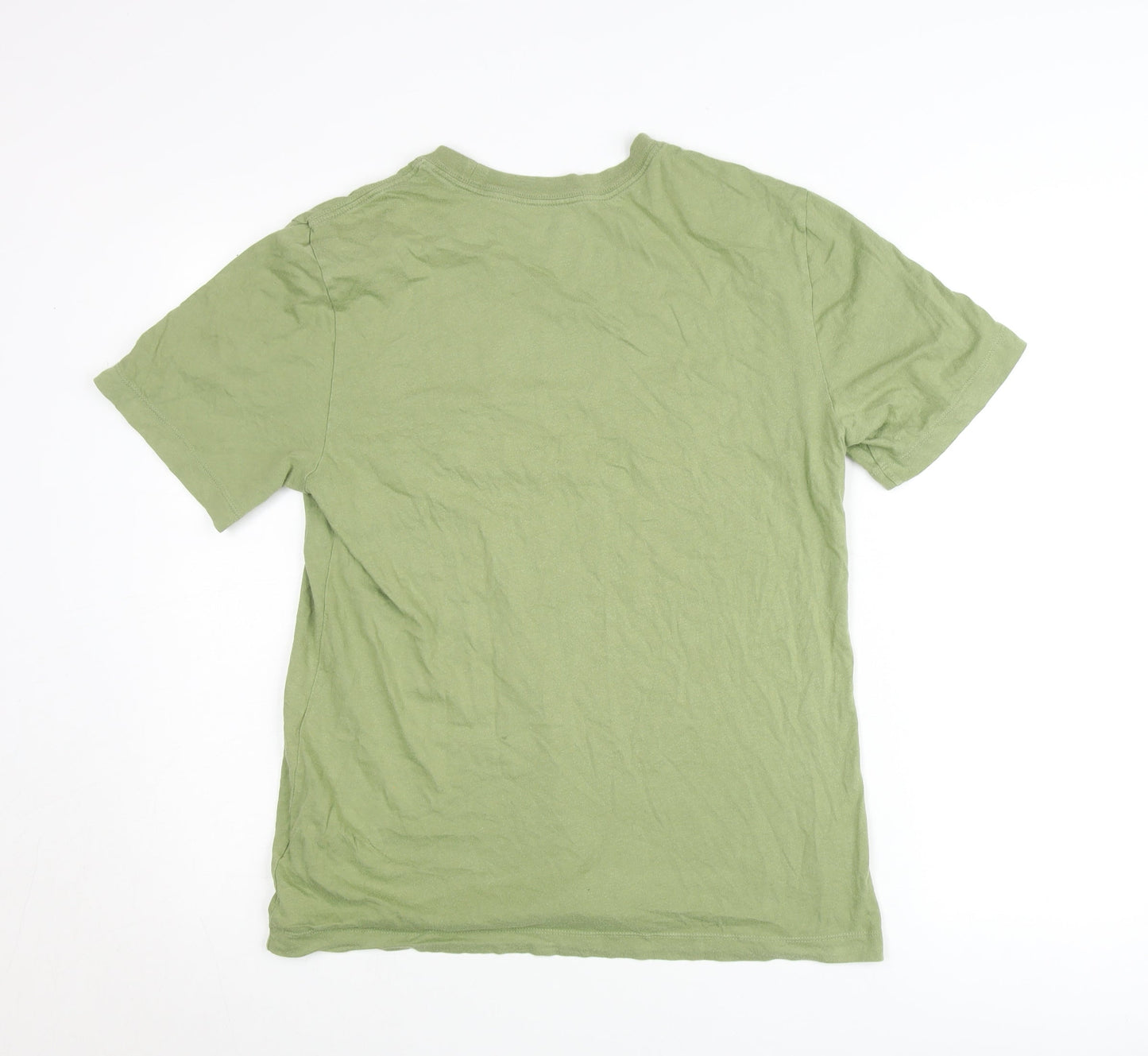 Nike Men's Green Small Logo Sports T-Shirt Cotton Crew Neck