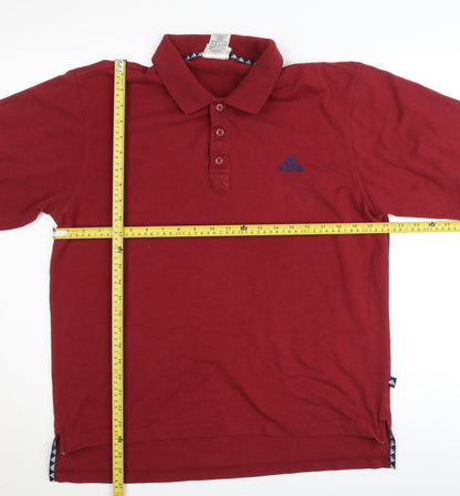 Adidas Men’s Red Polo Shirt L Cotton Short Sleeve Sports Casual