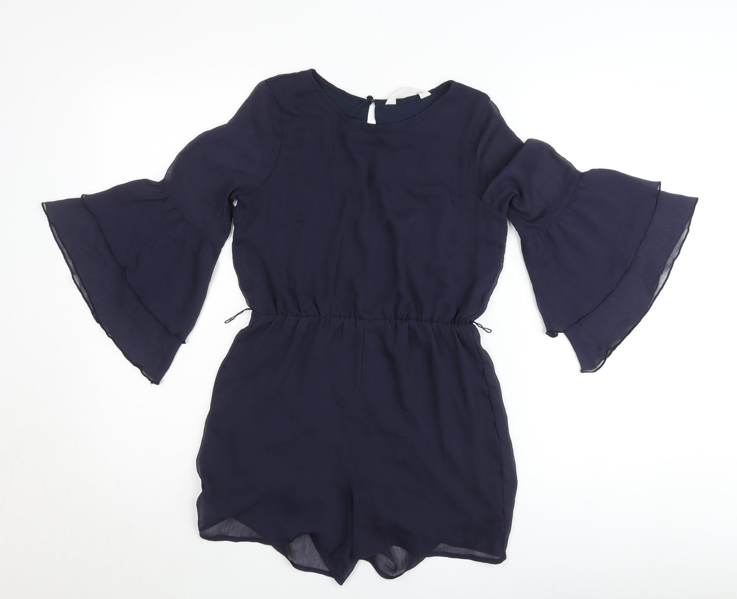 H&M Teens Blue Chiffon Playsuit 11-12Y Bell Sleeve Party Outfit