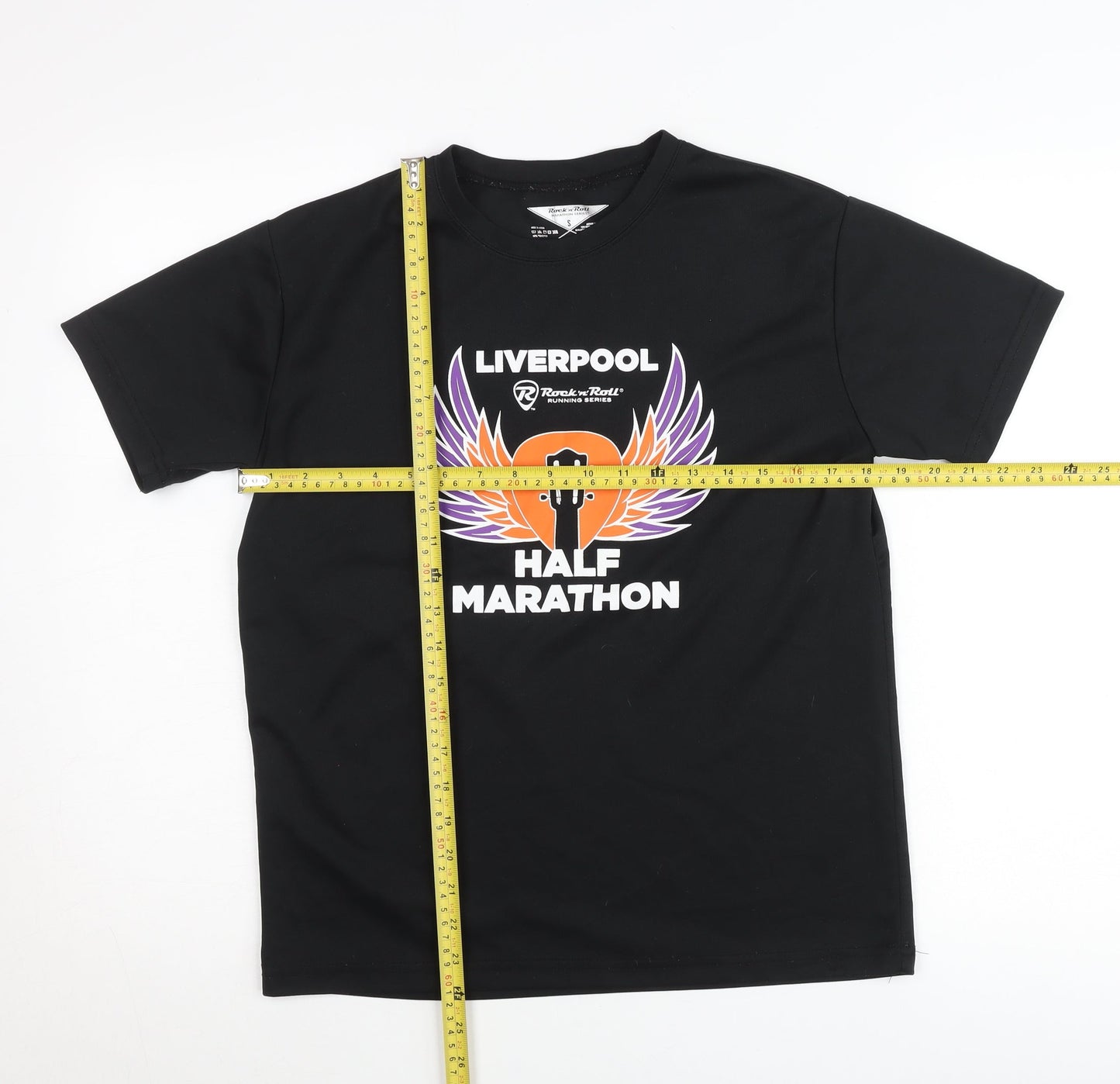 Rock 'n' Roll Unisex Adults Black Small T-Shirt Marathon Graphic