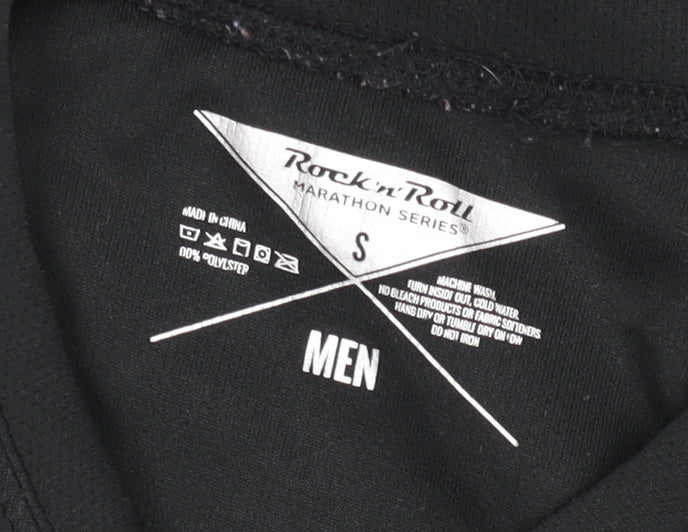 Rock 'n' Roll Unisex Adults Black Small T-Shirt Marathon Graphic