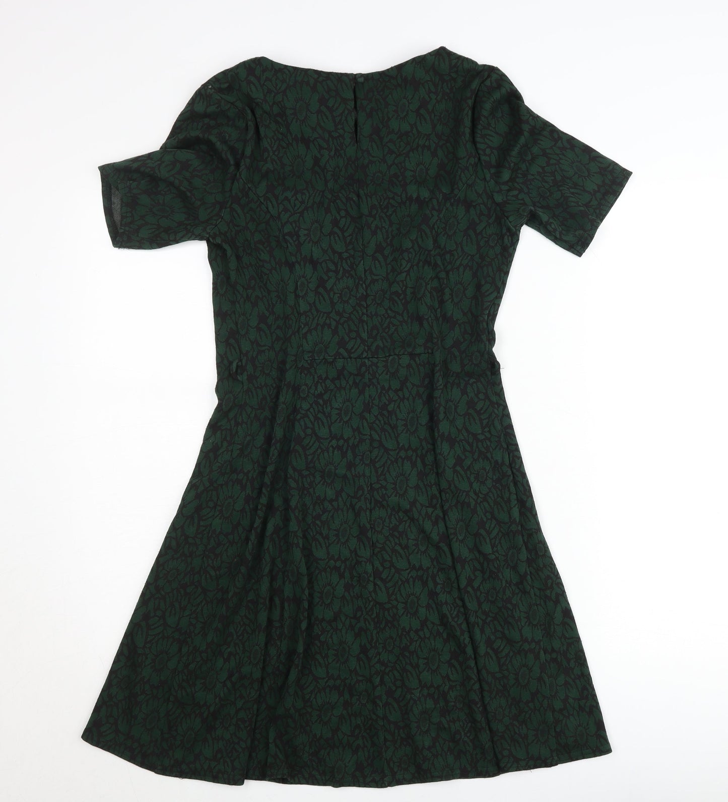 Red Herring Women’s Green Floral Jacquard A-Line Dress Size 8