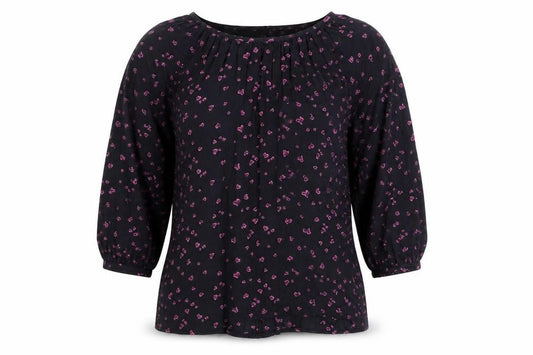 John Lewis Women’s Black Heart Print Tunic Blouse Size 10