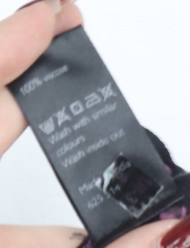 John Lewis Women’s Black Heart Print Tunic Blouse Size 10
