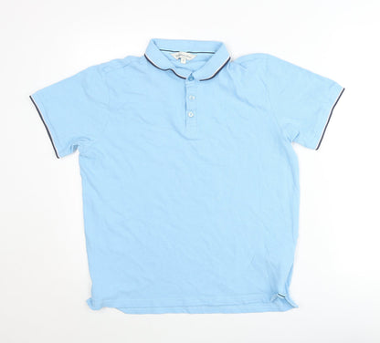 Kangaroo Poo Mens Blue Polo Shirt Size M Short Sleeve Cotton