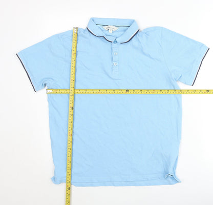 Kangaroo Poo Mens Blue Polo Shirt Size M Short Sleeve Cotton