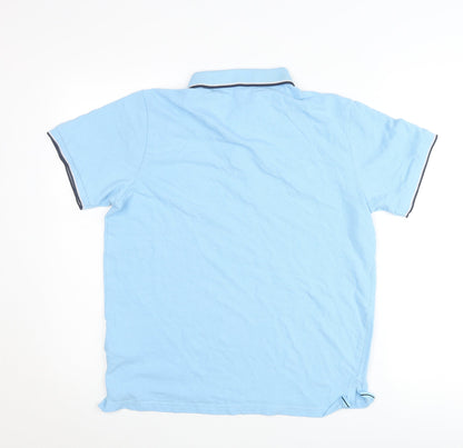 Kangaroo Poo Mens Blue Polo Shirt Size M Short Sleeve Cotton