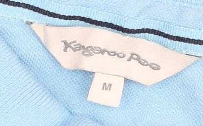 Kangaroo Poo Mens Blue Polo Shirt Size M Short Sleeve Cotton