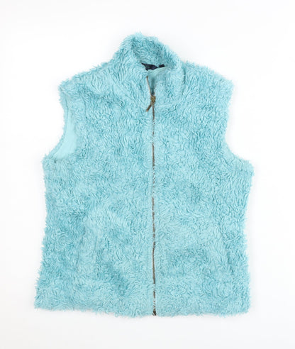Boden Women’s Blue Fleece Waistcoat Vest S Zip Casual Winter