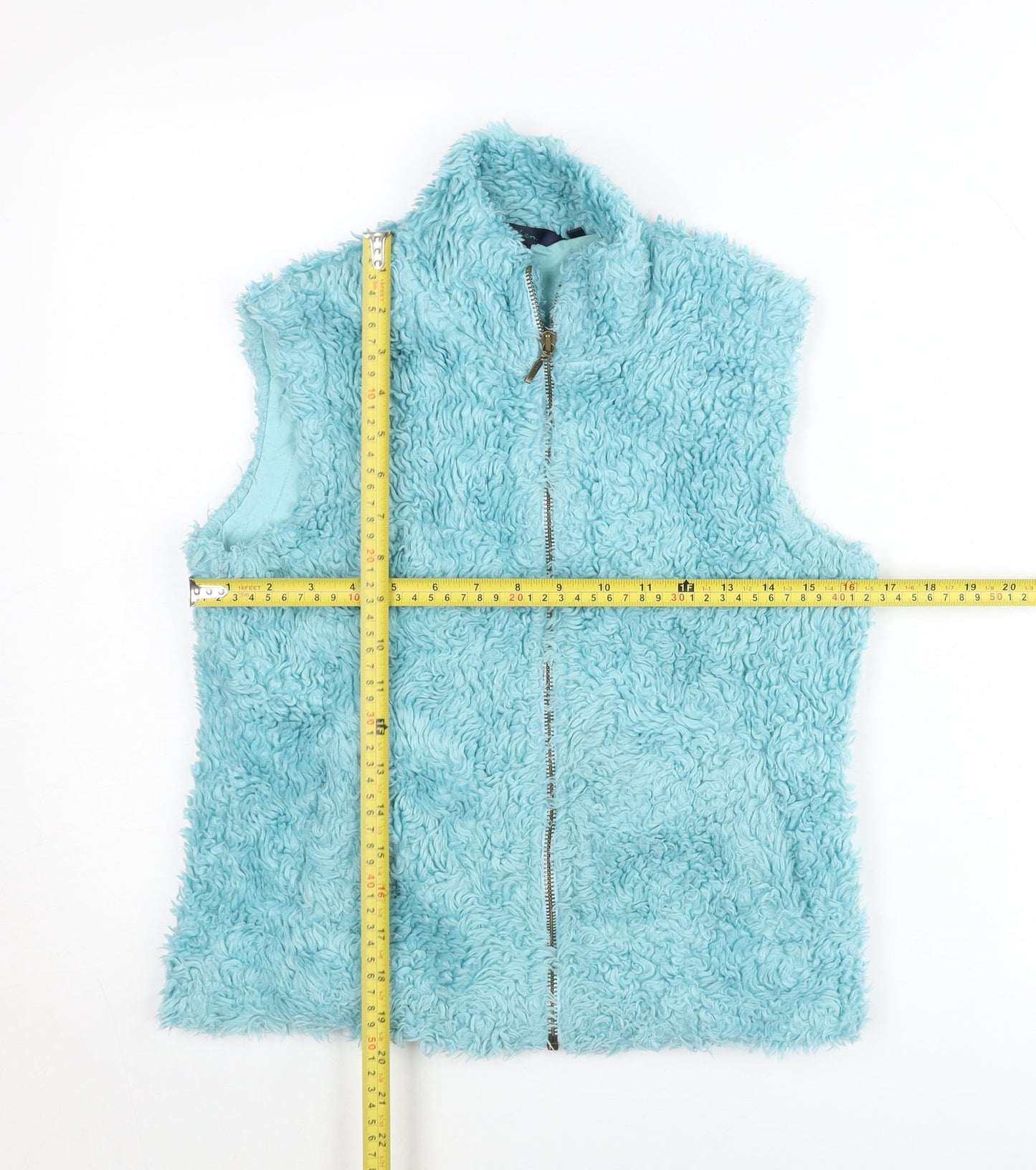 Boden Women’s Blue Fleece Waistcoat Vest S Zip Casual Winter