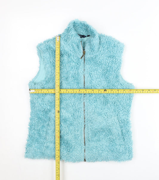 Boden Women’s Blue Fleece Waistcoat Vest S Zip Casual Winter