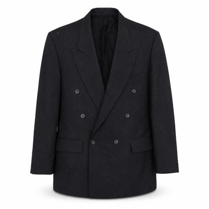 Hector James Mens Grey Wool Double-Breasted Blazer 40 Short