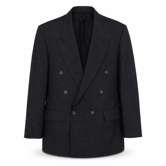 Hector James Mens Grey Wool Double-Breasted Blazer 40 Short