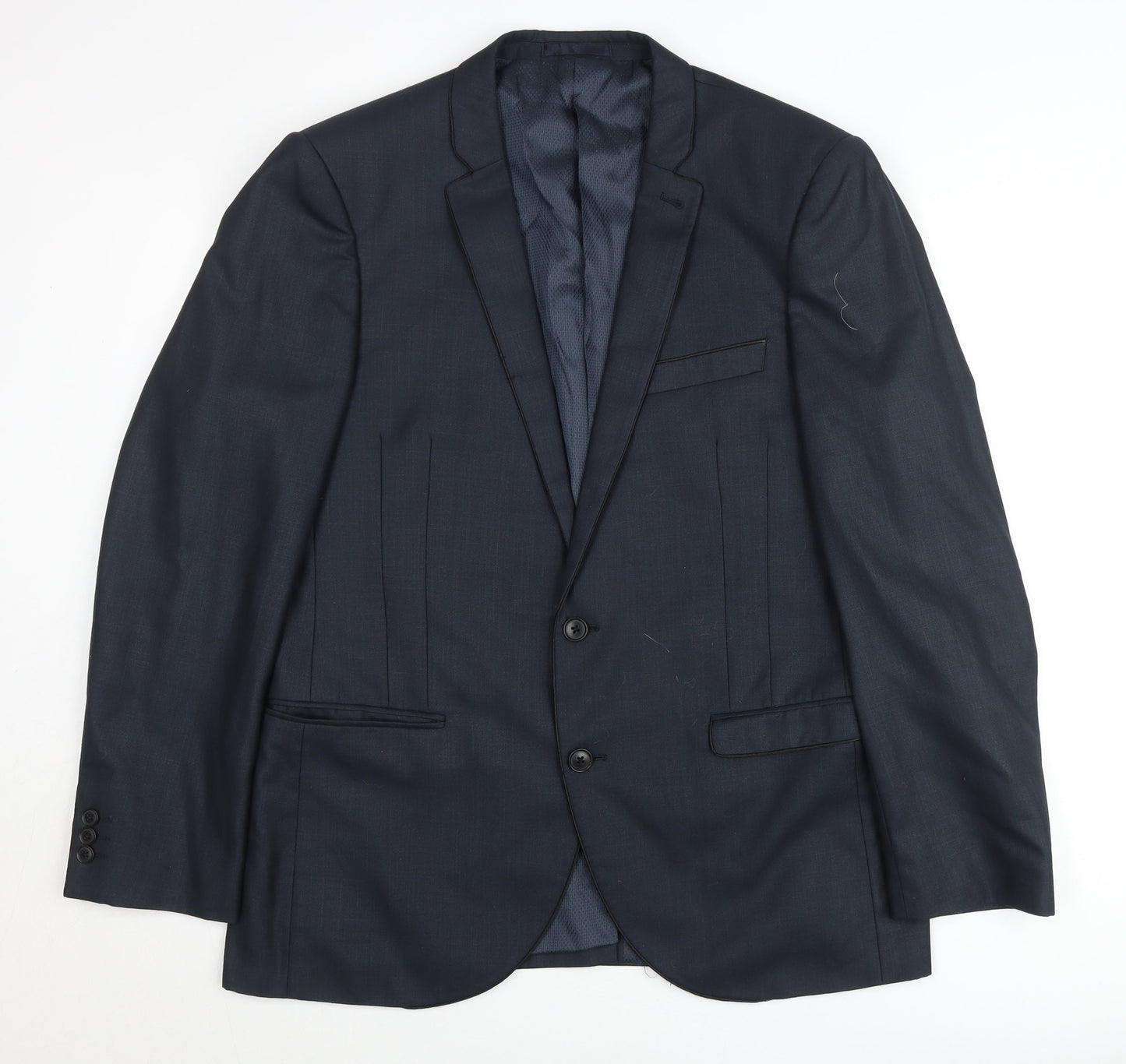 Next Men's Blue 42R Suit Jacket Classic Two Button Notch Lapel
