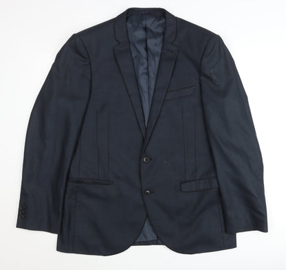 Next Men's Blue 42R Suit Jacket Classic Two Button Notch Lapel