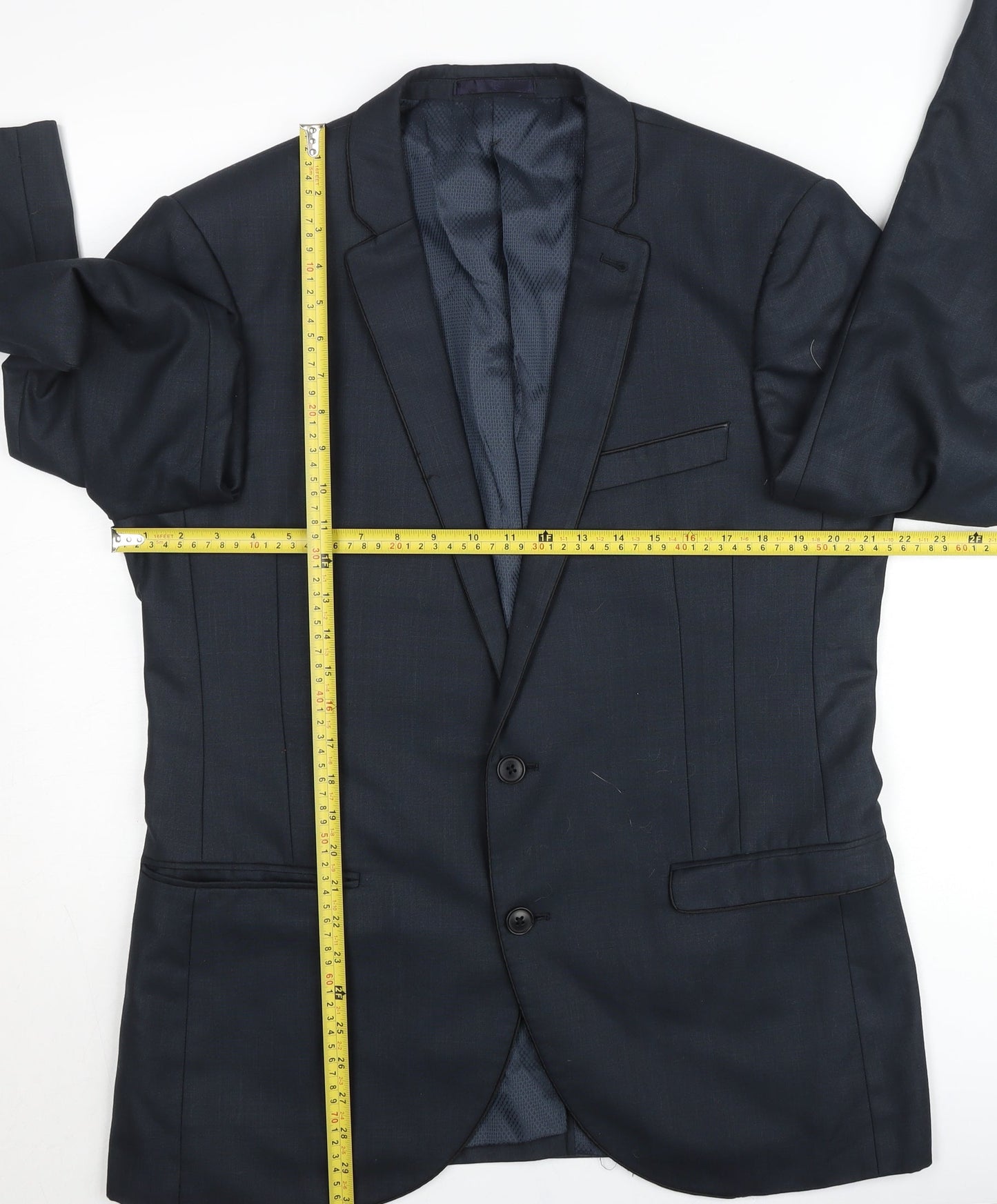 Next Men's Blue 42R Suit Jacket Classic Two Button Notch Lapel