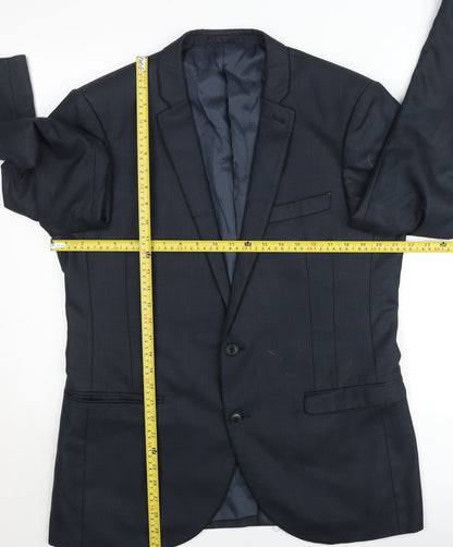 Next Men's Blue 42R Suit Jacket Classic Two Button Notch Lapel