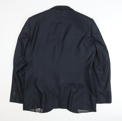 Next Men's Blue 42R Suit Jacket Classic Two Button Notch Lapel