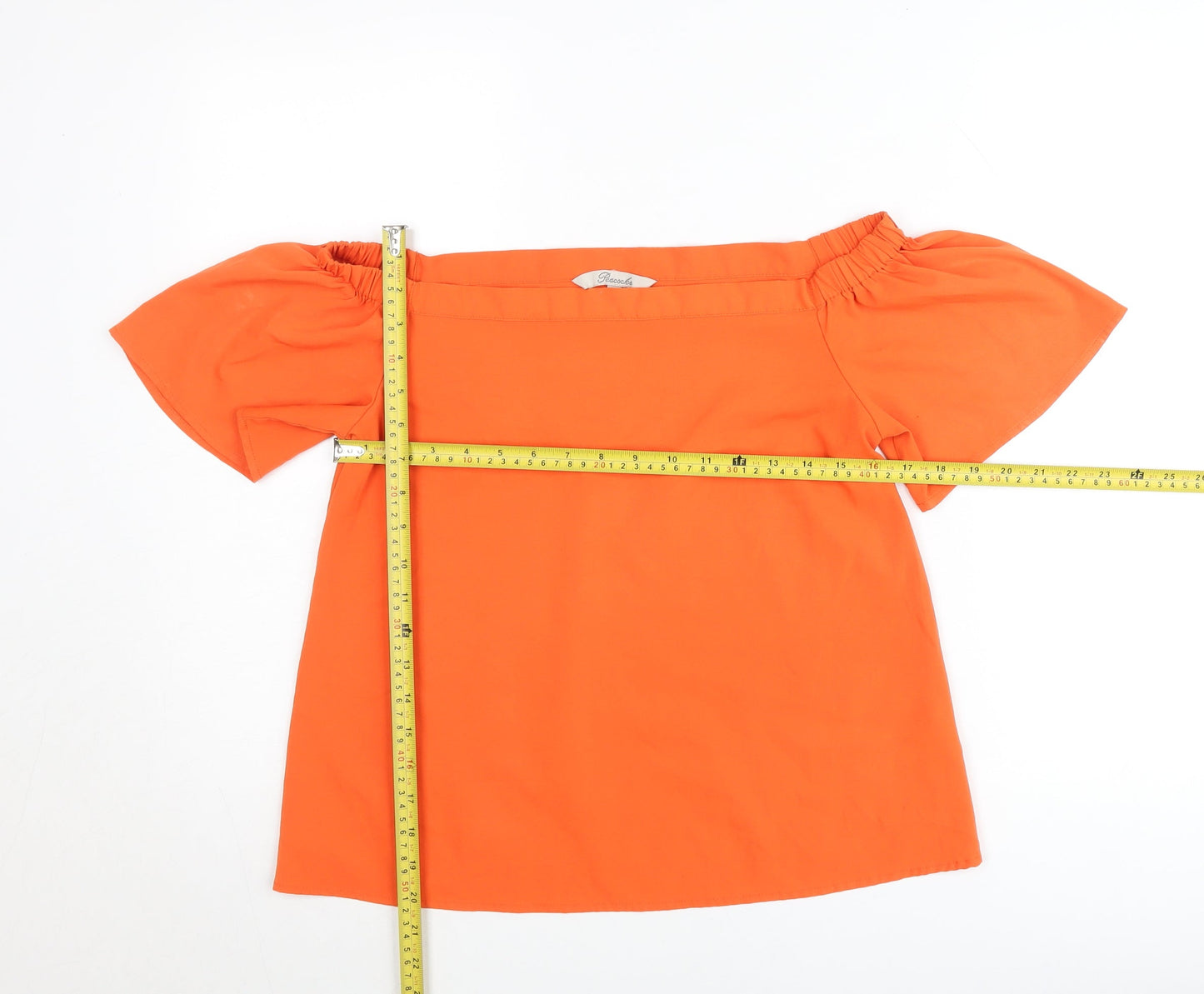 Peacocks Women’s Orange Off Shoulder Tunic Blouse Size 10
