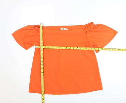 Peacocks Women’s Orange Off Shoulder Tunic Blouse Size 10