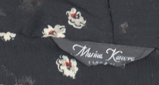 Marina Kaneva Womens Black Floral Chiffon Blouse Size 12
