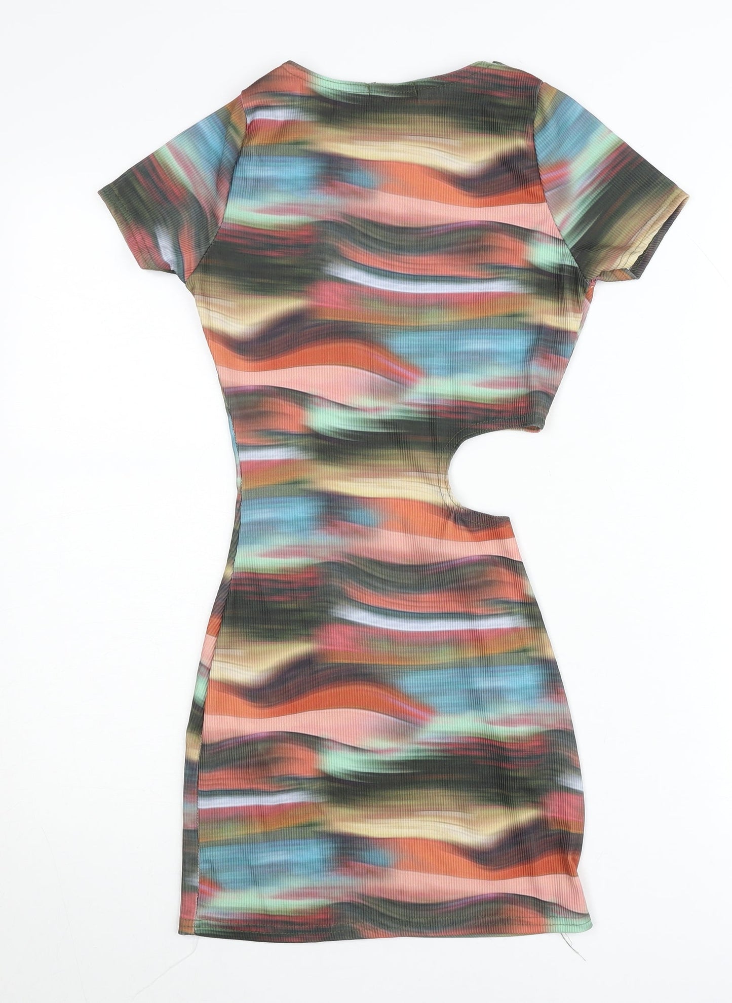PrettyLittleThing Women’s Multicoloured Bodycon Mini Dress UK 4