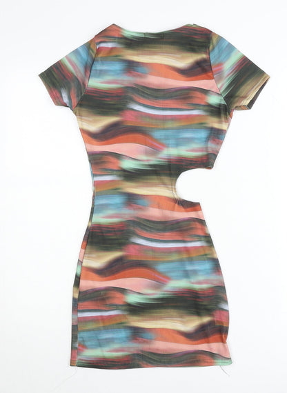 PrettyLittleThing Women’s Multicoloured Bodycon Mini Dress UK 4