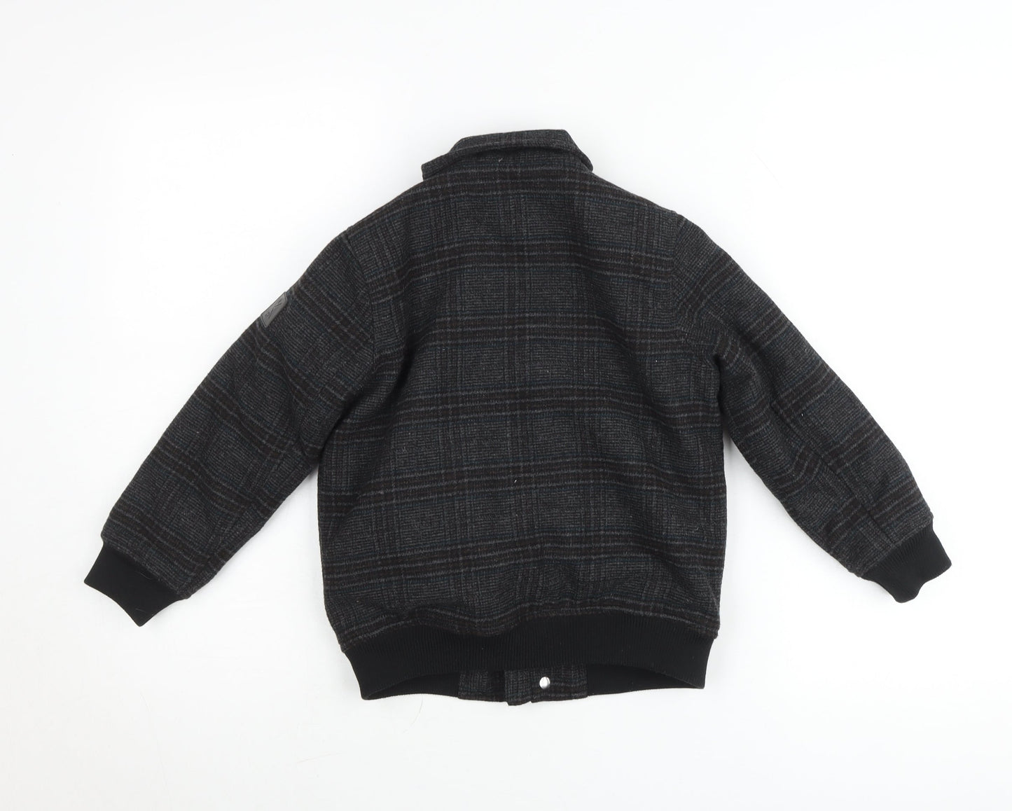 Next Boys Grey Plaid Wool Blend Bomber Jacket 6 Years Autumn Winter