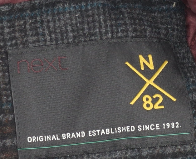 Next Boys Grey Plaid Wool Blend Bomber Jacket 6 Years Autumn Winter