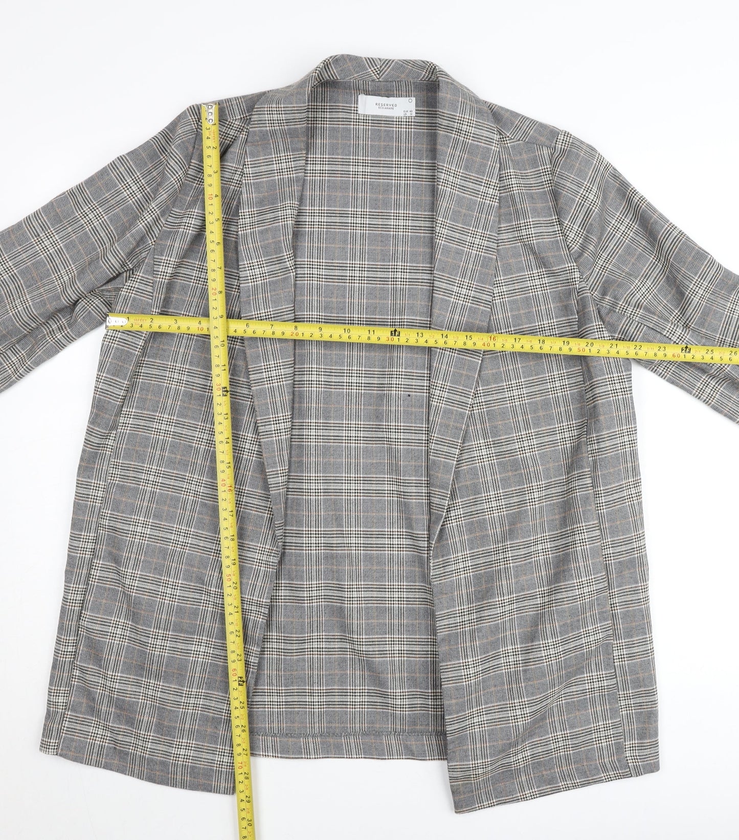 Reserved Women’s Grey Check Blazer Size 12 Regular Fit