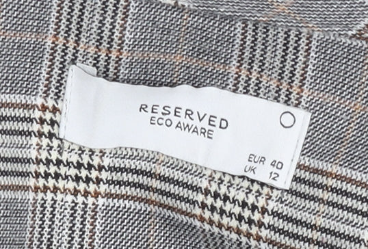 Reserved Women’s Grey Check Blazer Size 12 Regular Fit