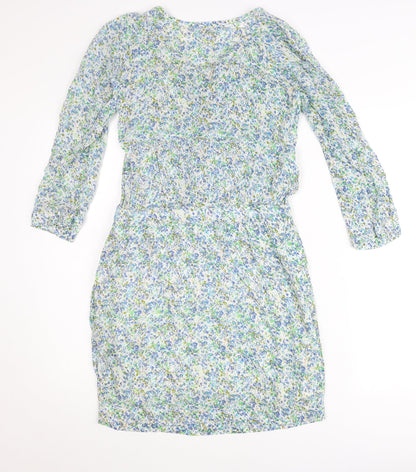 Pyrus Women’s Multicoloured Floral Shift Dress S Short Sleeve Summer