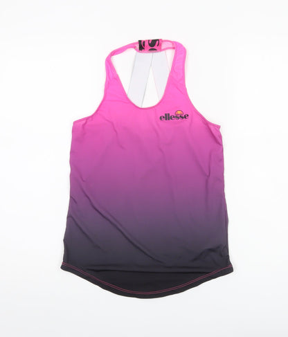 Ellesse Womens Pink Racerback Tank Top Size 8 Lightweight Gym Yoga