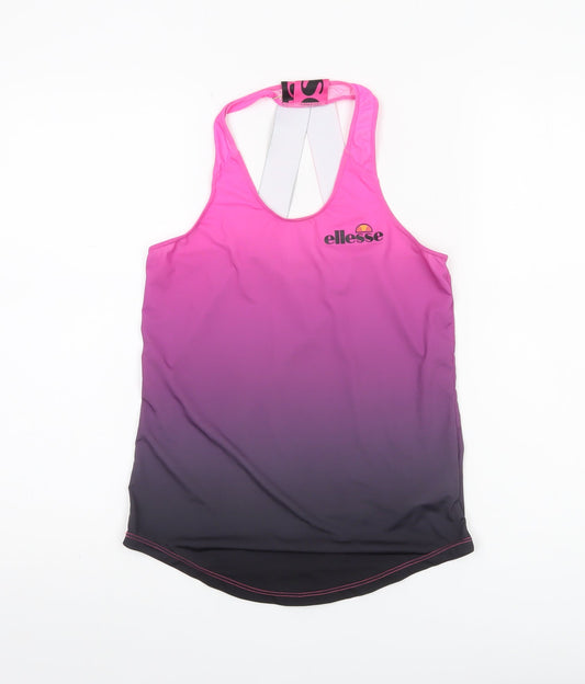 Ellesse Womens Pink Racerback Tank Top Size 8 Lightweight Gym Yoga