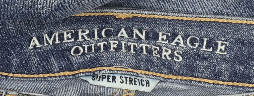 American Eagle Womens Blue Skinny Jeans Size 6 Distressed Denim
