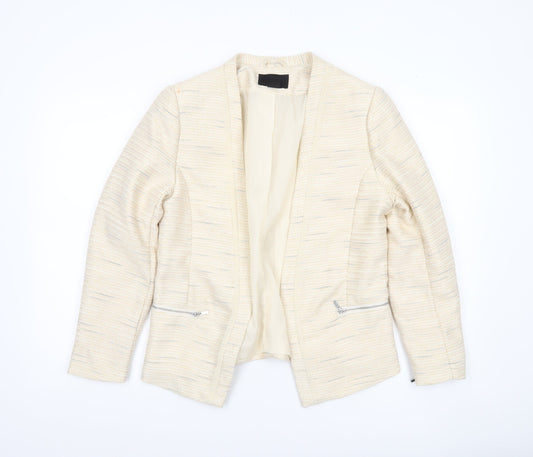 H&M Women Ivory Blazer Size 16 Shawl Collar Workwear Jacket