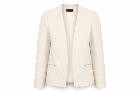 H&M Women Ivory Blazer Size 16 Shawl Collar Workwear Jacket