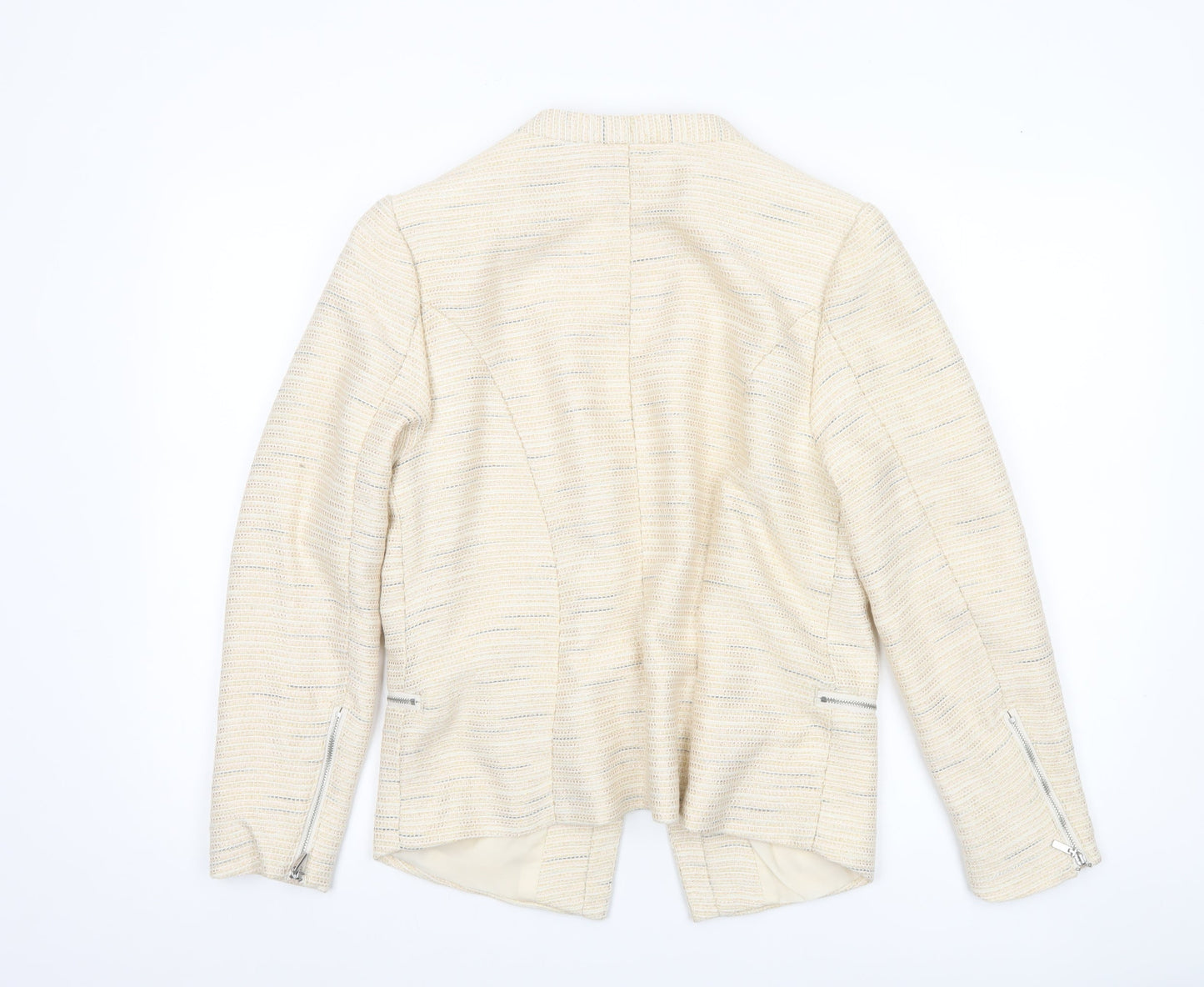 H&M Women Ivory Blazer Size 16 Shawl Collar Workwear Jacket