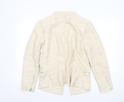 H&M Women Ivory Blazer Size 16 Shawl Collar Workwear Jacket