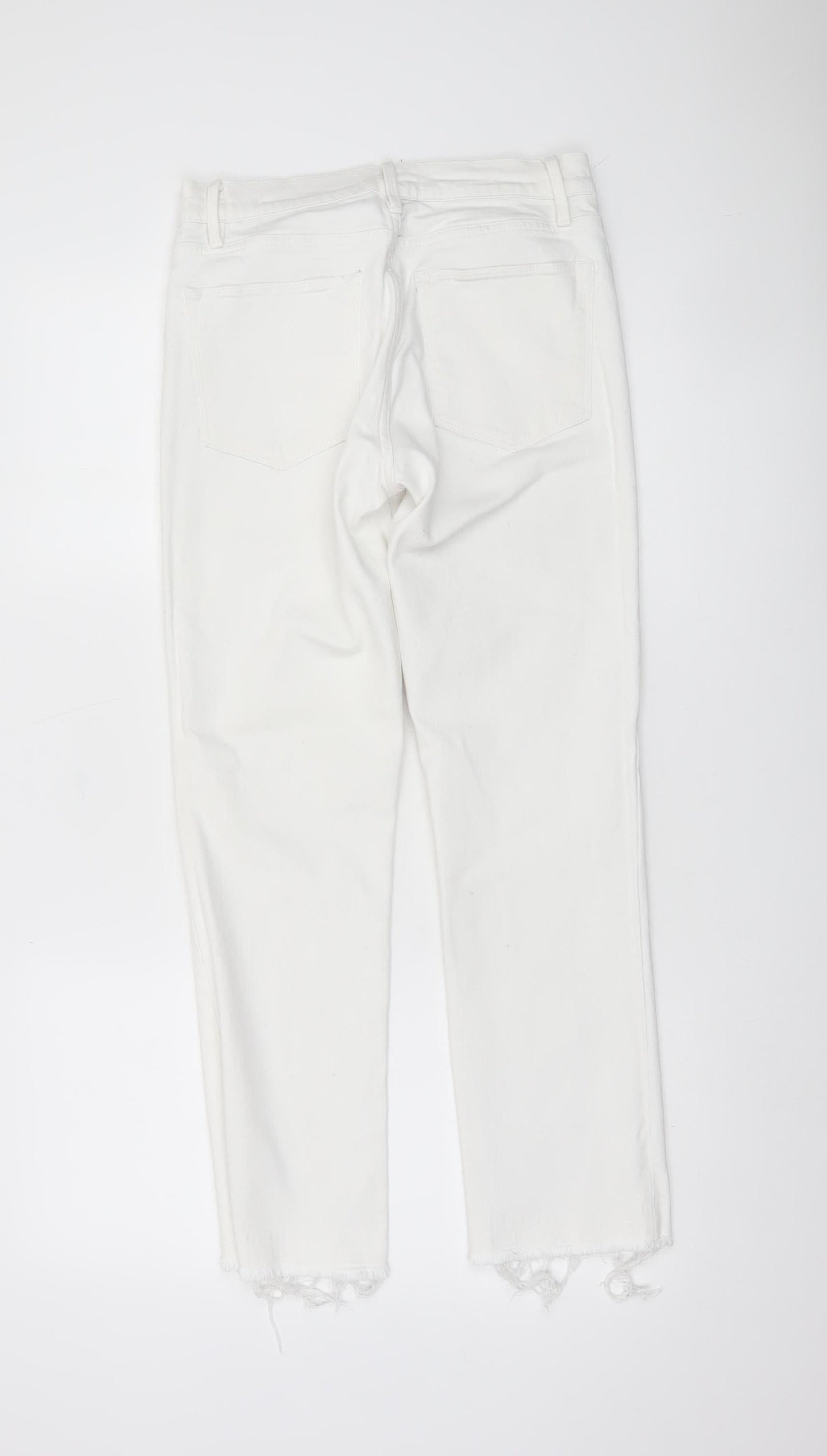 Frame Women’s White Slim Straight Jeans Size 27 Frayed Hem