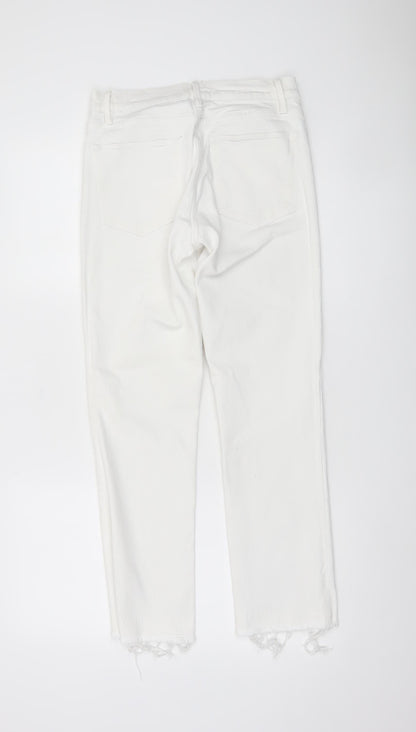 Frame Women’s White Slim Straight Jeans Size 27 Frayed Hem