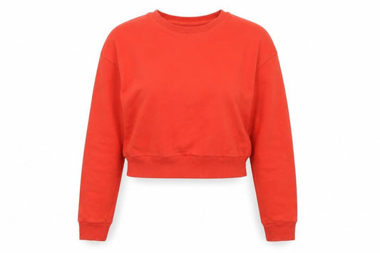 Front view of ASOS Women’s Red Cotton Pullover Sweatshirt, size UK 12
