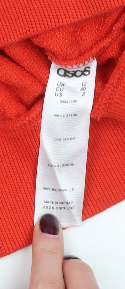 ASOS Women’s Red Cotton Pullover Sweatshirt Size 12