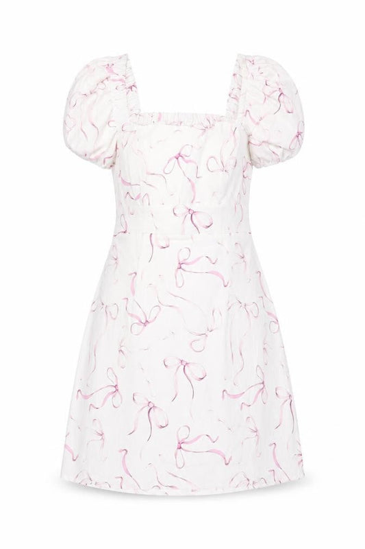 Stradivarius Women’s Ivory Puff Sleeve A-Line Short Dress Size 12