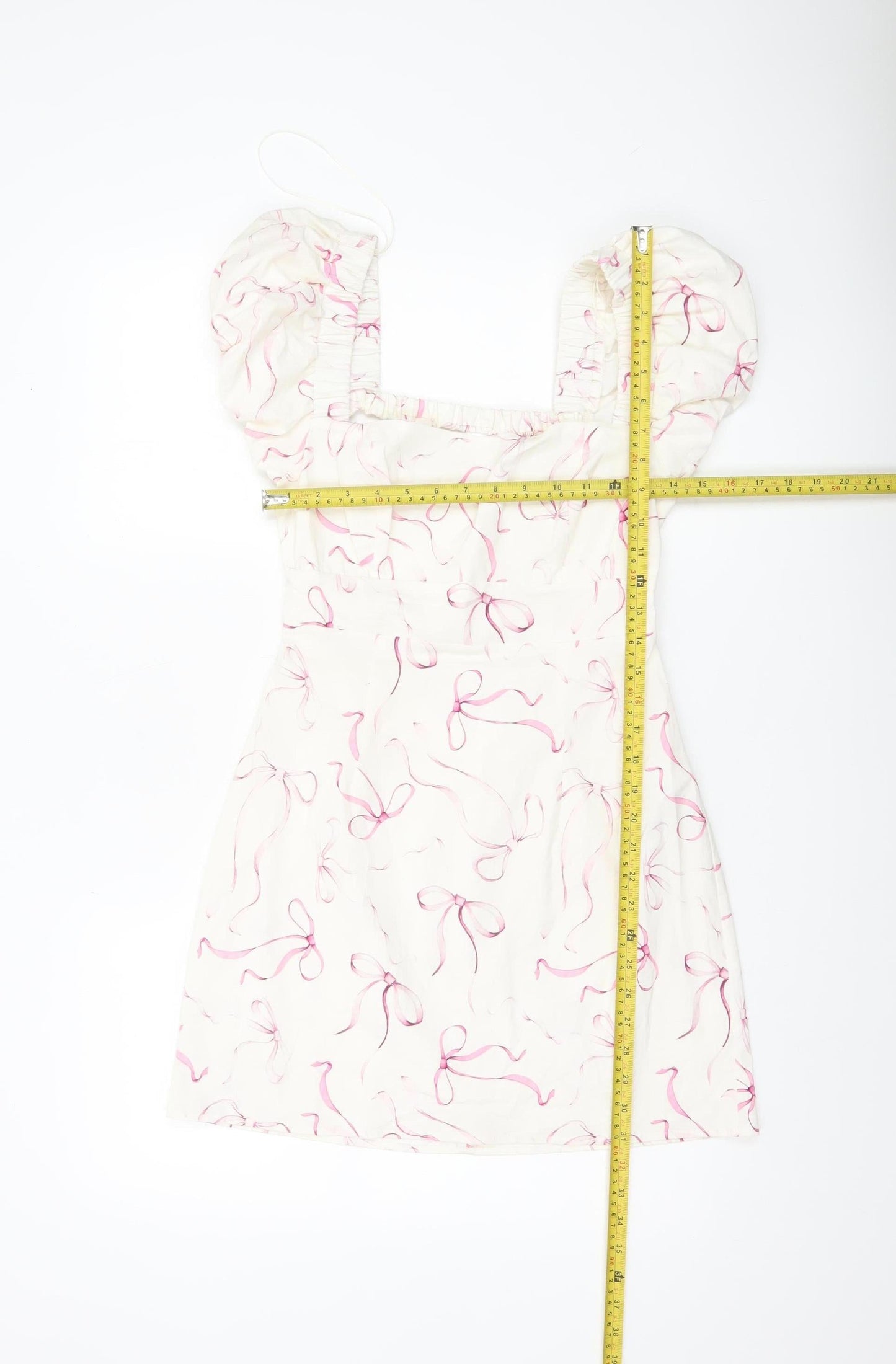 Stradivarius Women’s Ivory Puff Sleeve A-Line Short Dress Size 12