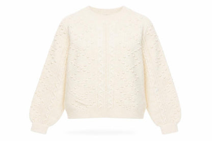 LCW Casual Women’s Ivory Cable Knit Jumper L Long Sleeve Pullover