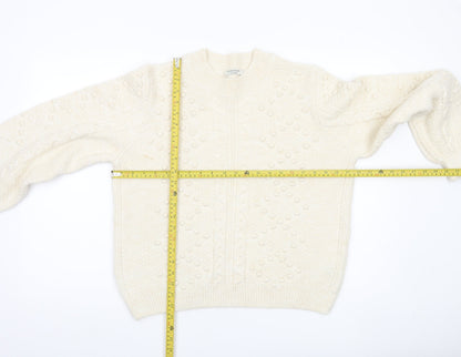 LCW Casual Women’s Ivory Cable Knit Jumper L Long Sleeve Pullover